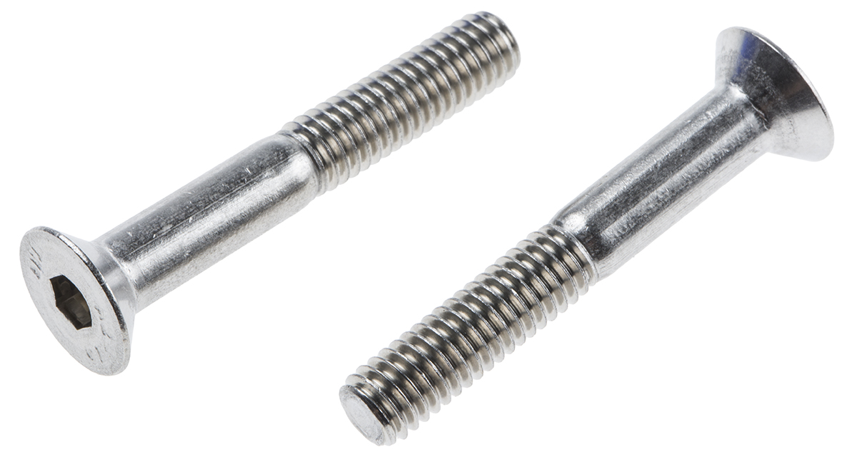 RS PRO Stainless Steel Hex Socket Countersunk Screw, ISO 10642, M6 x 40mm