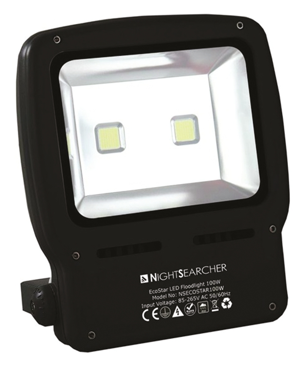 Nightsearcher Floodlight, 2 LED, 100 W, 10000 lm, IP65, 100 → 240 V ac