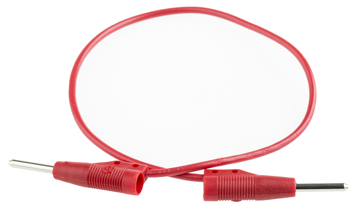 Hirschmann 2 mm Test lead, 6A, 60V dc, Red, 25cm Lead Length