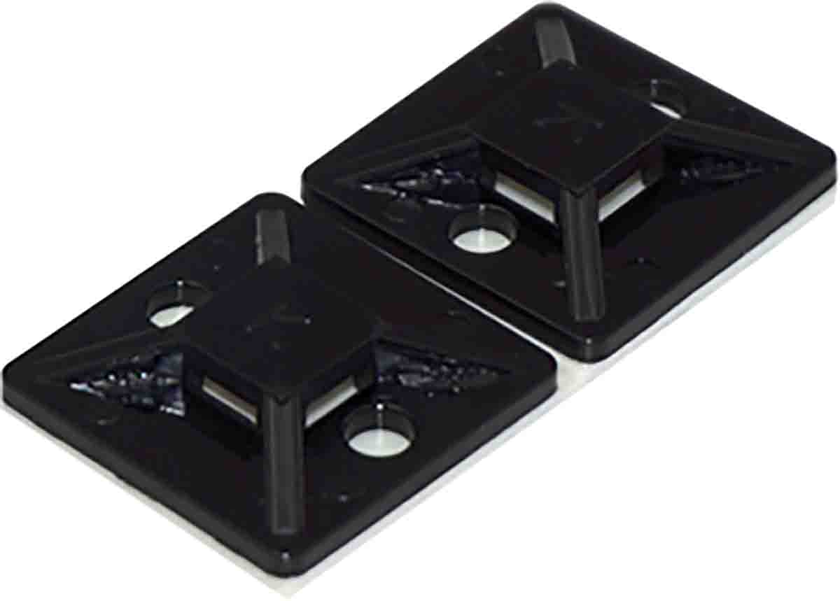 RS PRO Self Adhesive Black Cable Tie Mount 19.5 mm x 19.5mm, 4.6mm Max. Cable Tie Width
