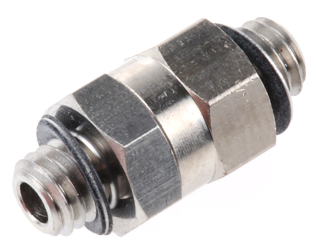 SMC M Series Bulkhead Threaded Adaptor, M5 Male to M5 Male, Threaded Connection Style
