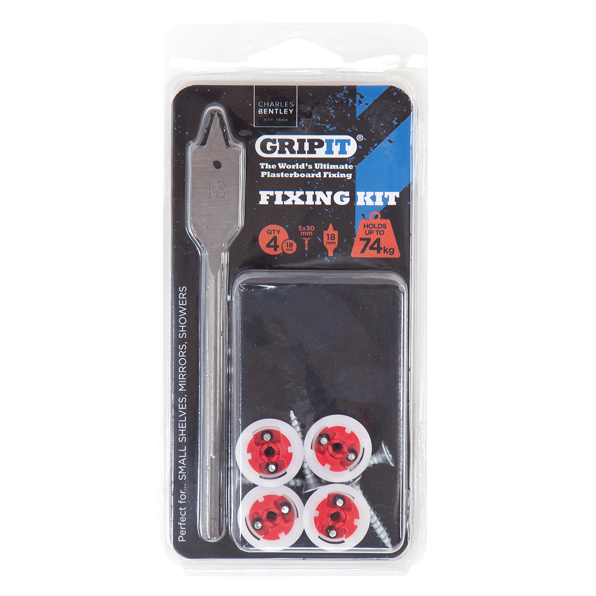 Gripit Red Stainless Steel Plasterboard Fixings, 18mm fixing hole diameter