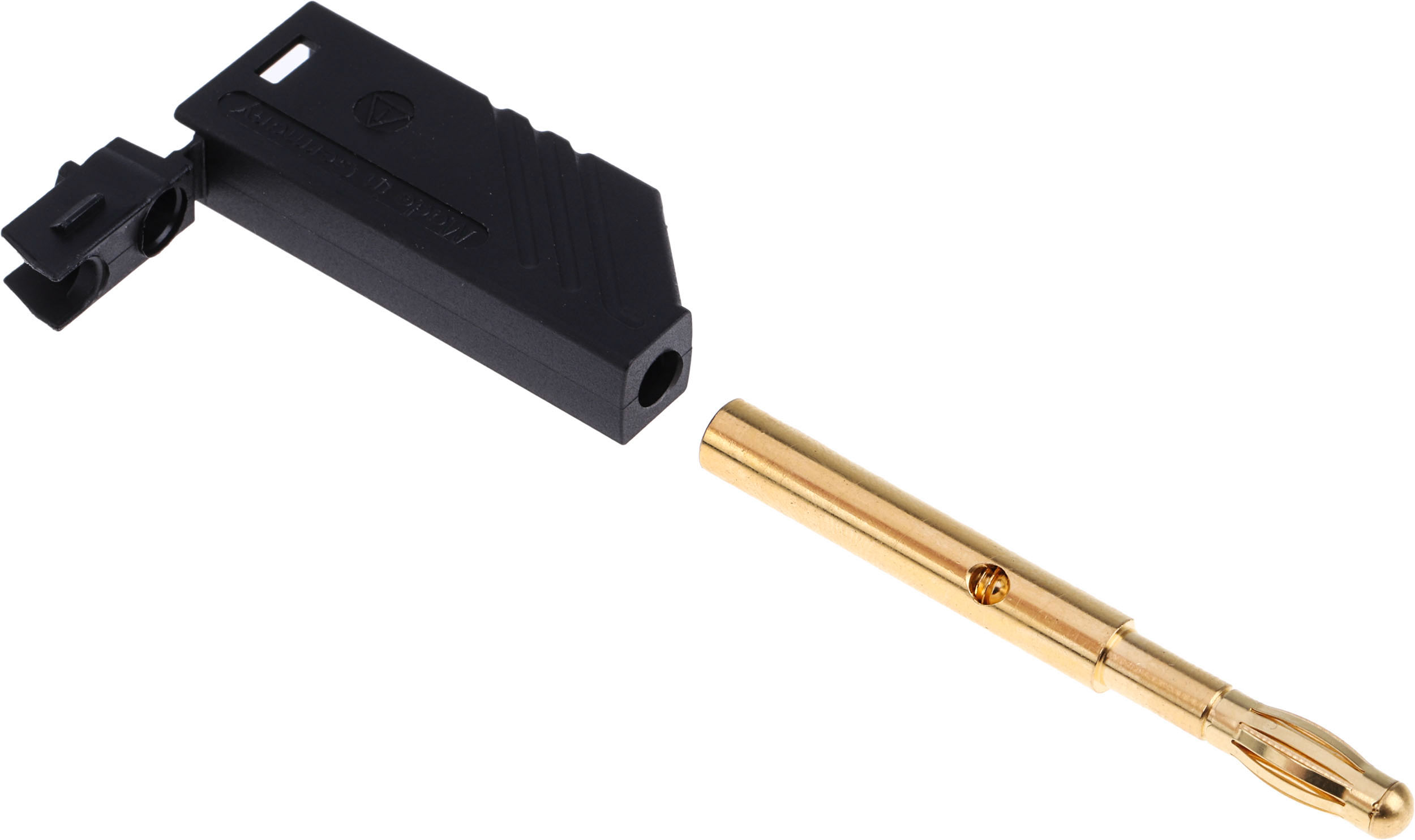 Hirschmann Test & Measurement Black Male Banana Plug, 4 mm Connector, Screw Termination, 24A, 30 V ac, 60V dc, Gold