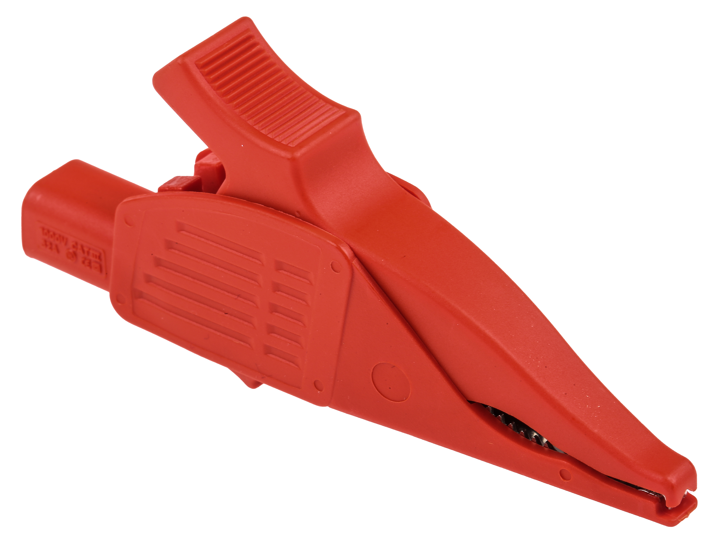 Staubli Crocodile Clip 4 mm Connection, Brass Contact, 32A, Red