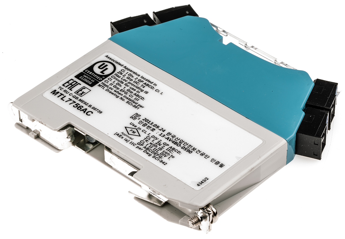 Eaton 3 Channel Zener Barrier, Intrinsic Safety Barrier, RTD, Thermocouple Input, ATEX