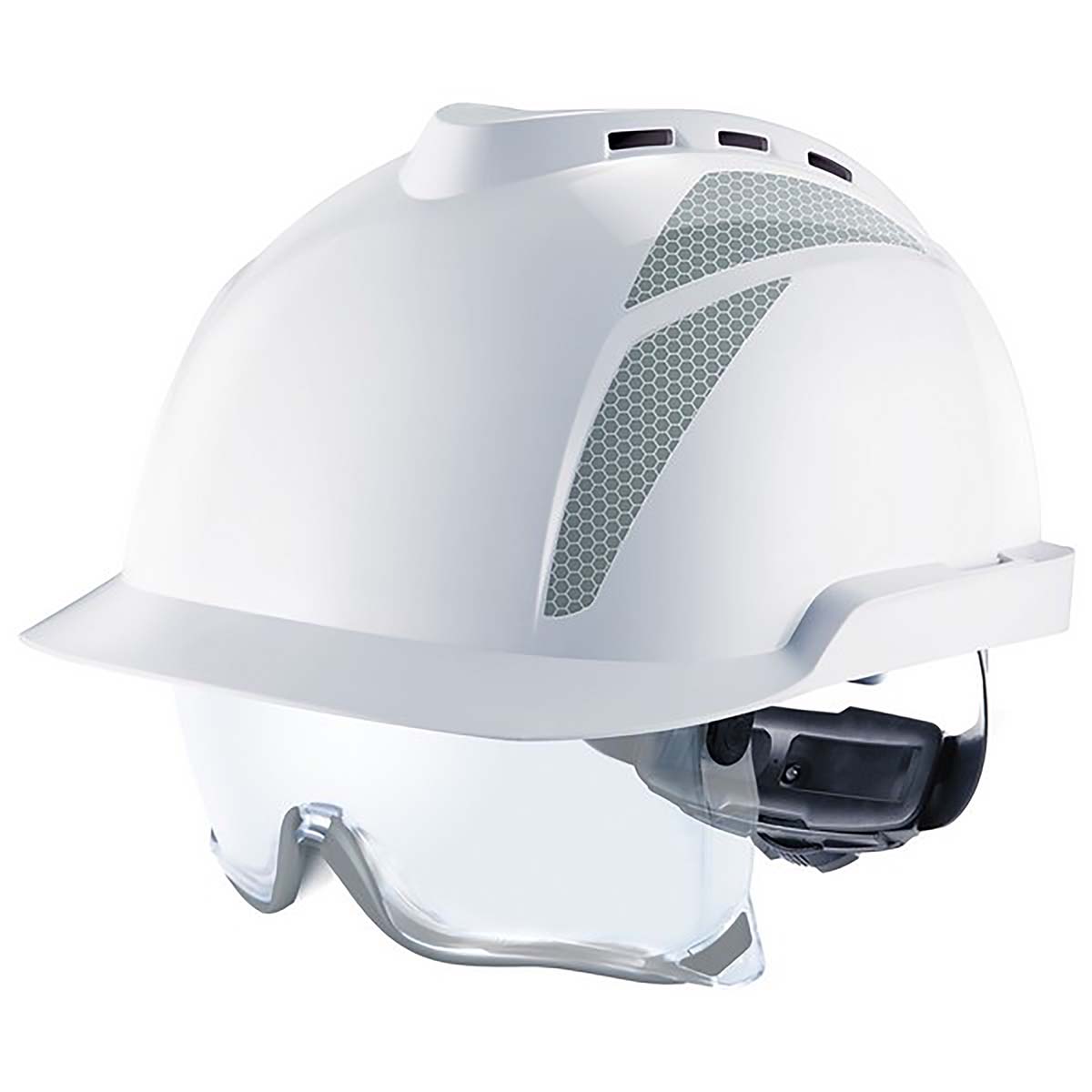 MSA Safety V-Gard 930 White Safety Helmet, Adjustable