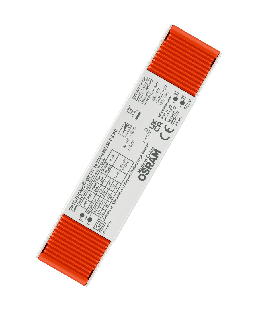 Osram LED Driver, 27-40V Output, 14W Output, 200-350mA Output, Constant Current Dimmable
