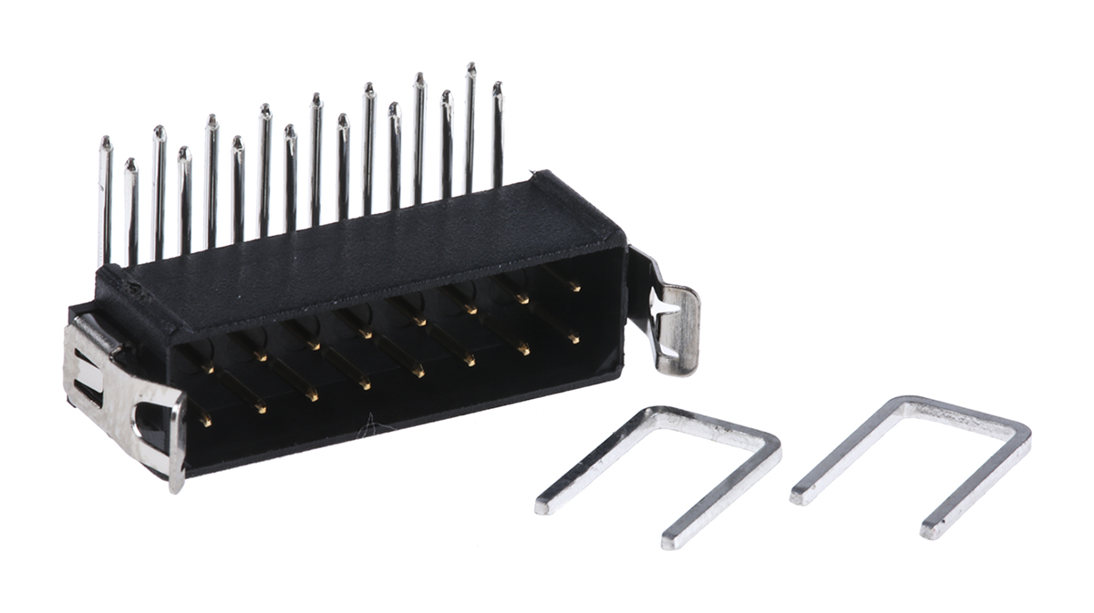 HARWIN Datamate L-Tek Series Right Angle Through Hole PCB Header, 16 Contact(s), 2 mm Pitch, 2 Row, Shrouded