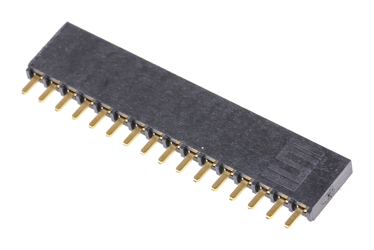 Samtec SSW Series Straight Through Hole Mount PCB Socket, 16-Contact, 1-Row, 2.54mm Pitch, Solder Termination