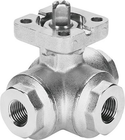 Festo Stainless Steel 3 Way, Ball Valve, Threaded, Rp 3/4in, 20mm, 6 - 8.4bar Operating Pressure