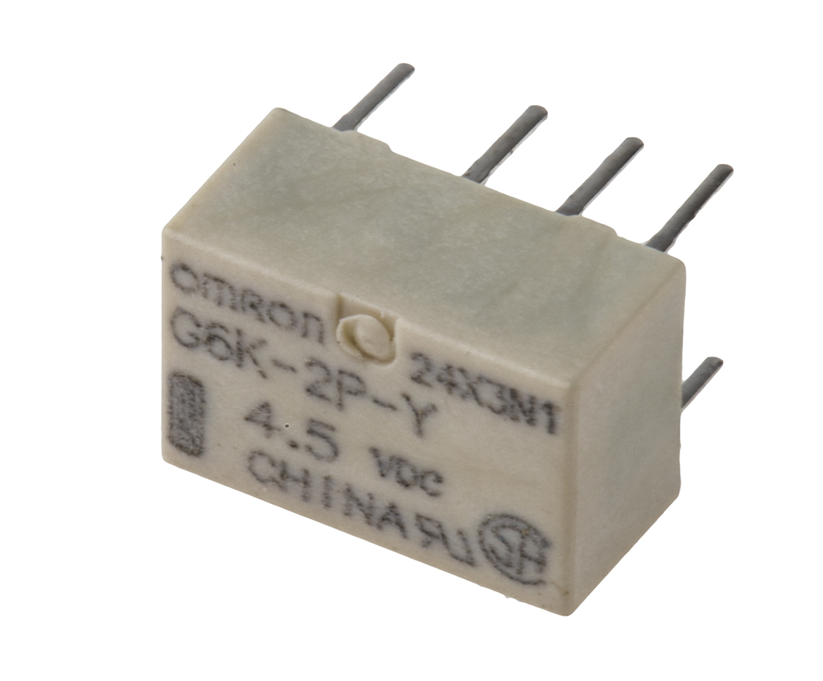 Omron PCB Mount Signal Relay, 4.5V dc Coil, 1A Switching Current, DPDT