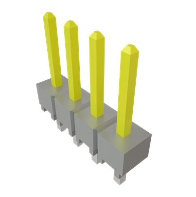 Samtec HTST Series Vertical Through Hole PCB Header, 4 Contact(s), 2.54 mm Pitch, 1 Row, Unshrouded