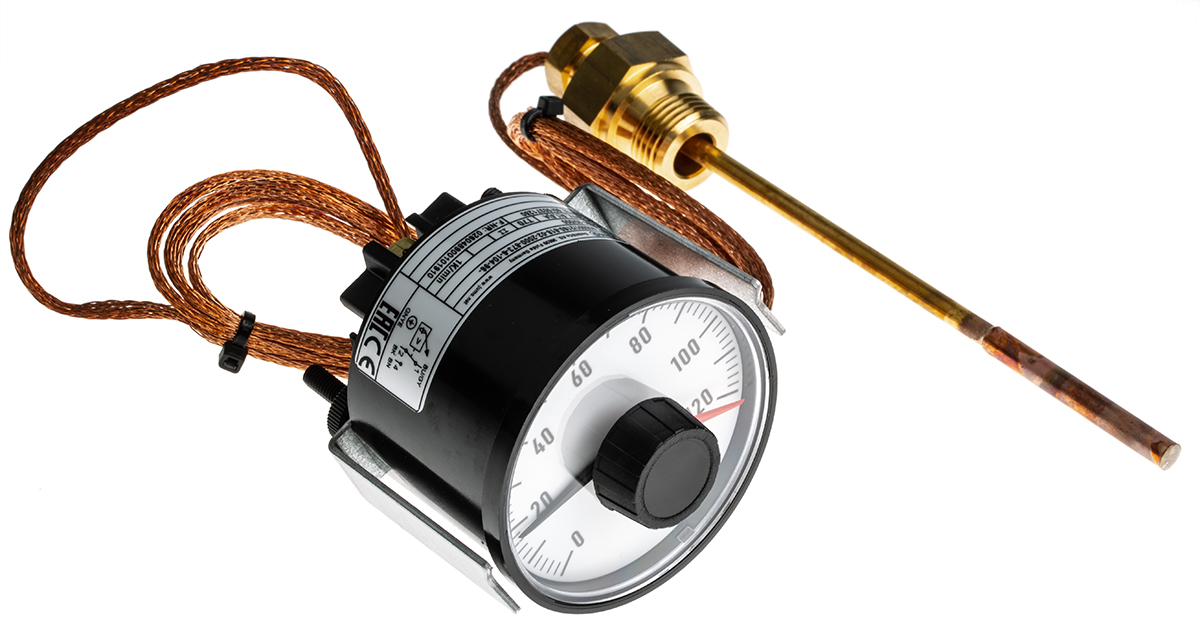 Jumo Capillary Thermostat, +120°C Max, SPST