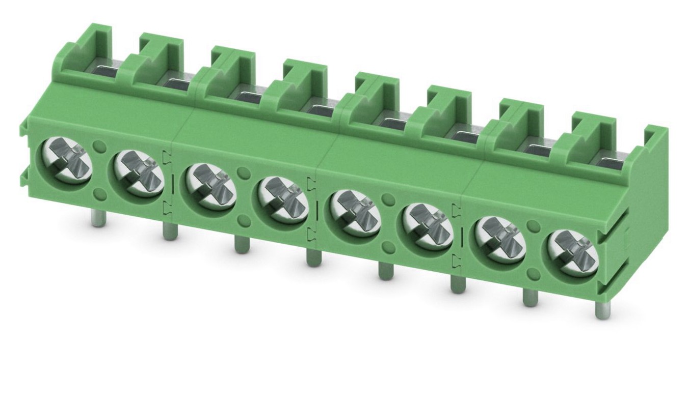 Phoenix Contact PT 1.5/ 8-5.0-V Series PCB Terminal Block, 5mm Pitch, Through Hole Mount, 1-Row, Screw Termination