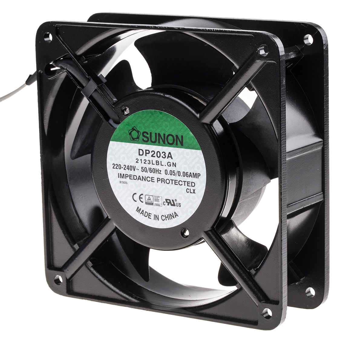 Sunon DP Series Axial Fan, 230 V ac, AC Operation, 132.5m³/h, 10W, 50mA Max, 120 x 120 x 38mm