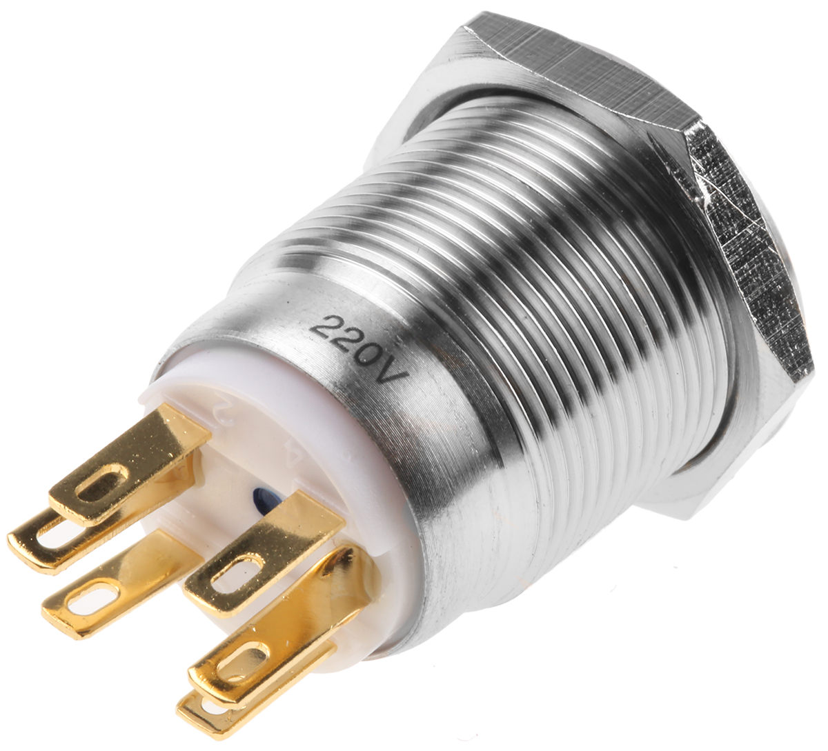 EOZ Illuminated Push Button Switch, Momentary, Panel Mount, 19.2mm Cutout, SPDT, Blue LED, IP65