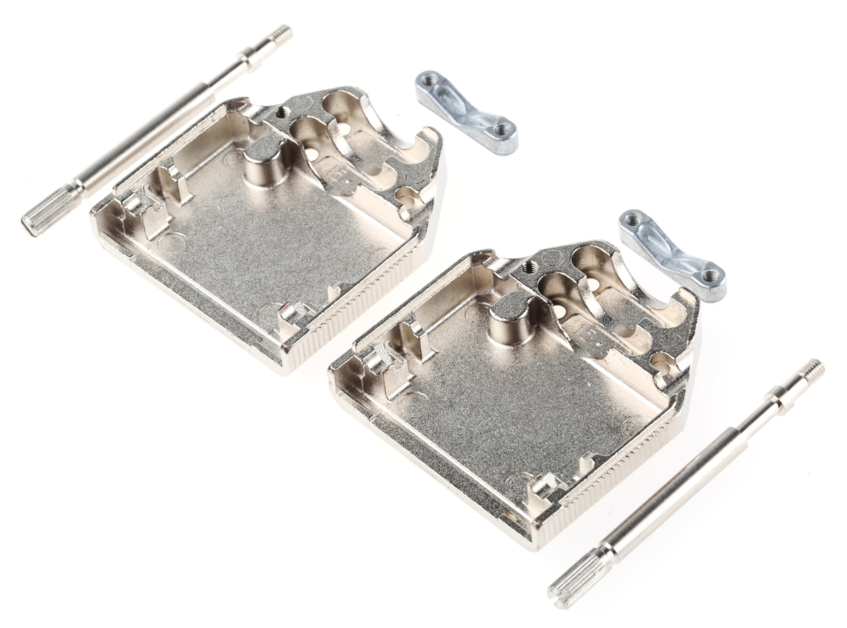 Amphenol Communications Solutions 8655MH Series Die Cast Zinc D Sub Backshell, 15 Way, Strain Relief