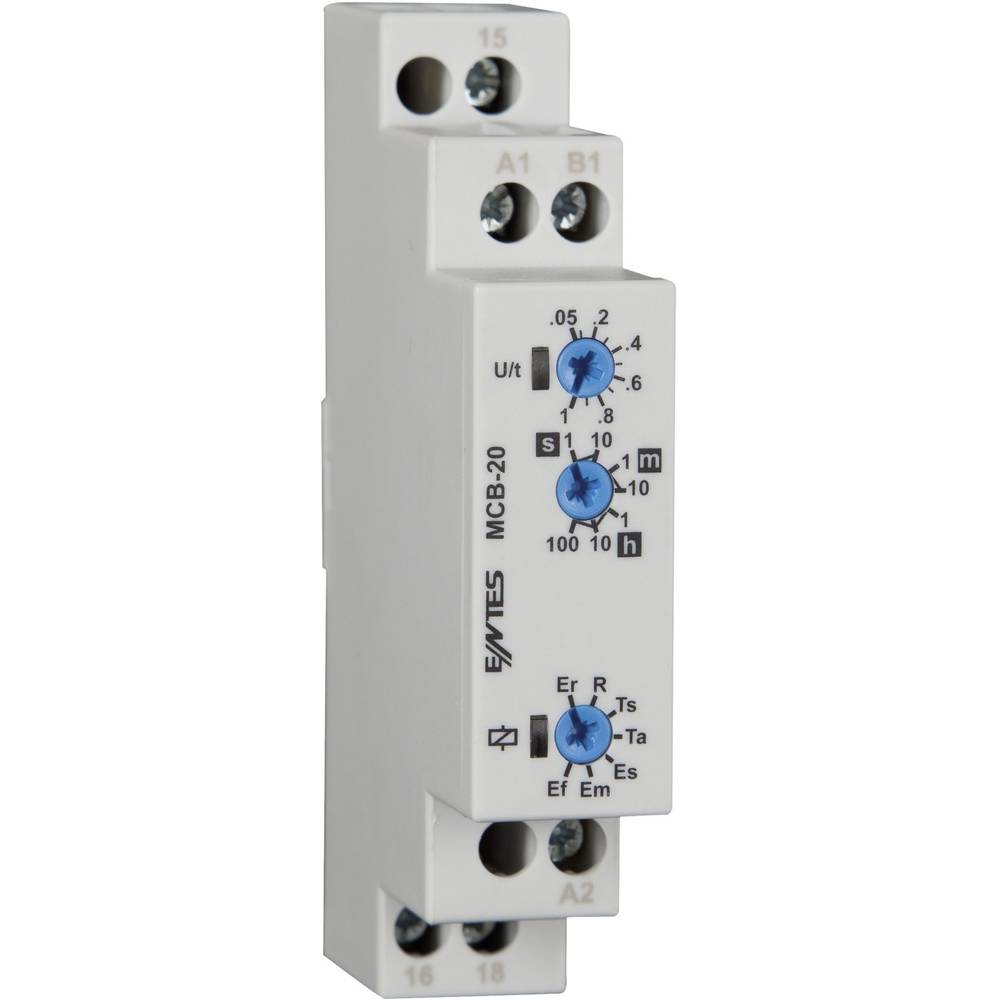 ENTES MCB Series DIN Rail Mount Timer Relay, 12 → 240V ac, 1-Contact, 0.1 sec → 100 hrs, SPDT