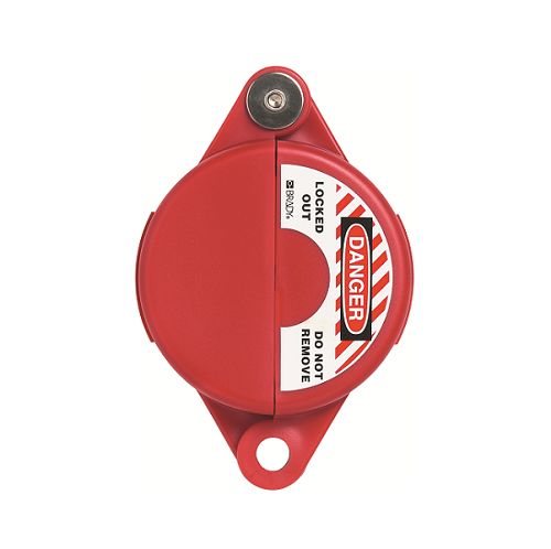 ABUS Red Polypropylene Gate Valve Lockout, 9mm Shackle, 64mm Attachment