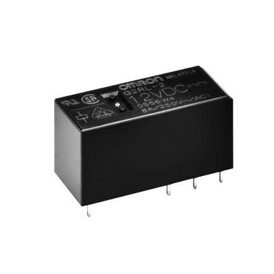 Omron PCB Mount Non-Latching Relay, 12V dc Coil, 8A Switching Current, DPDT