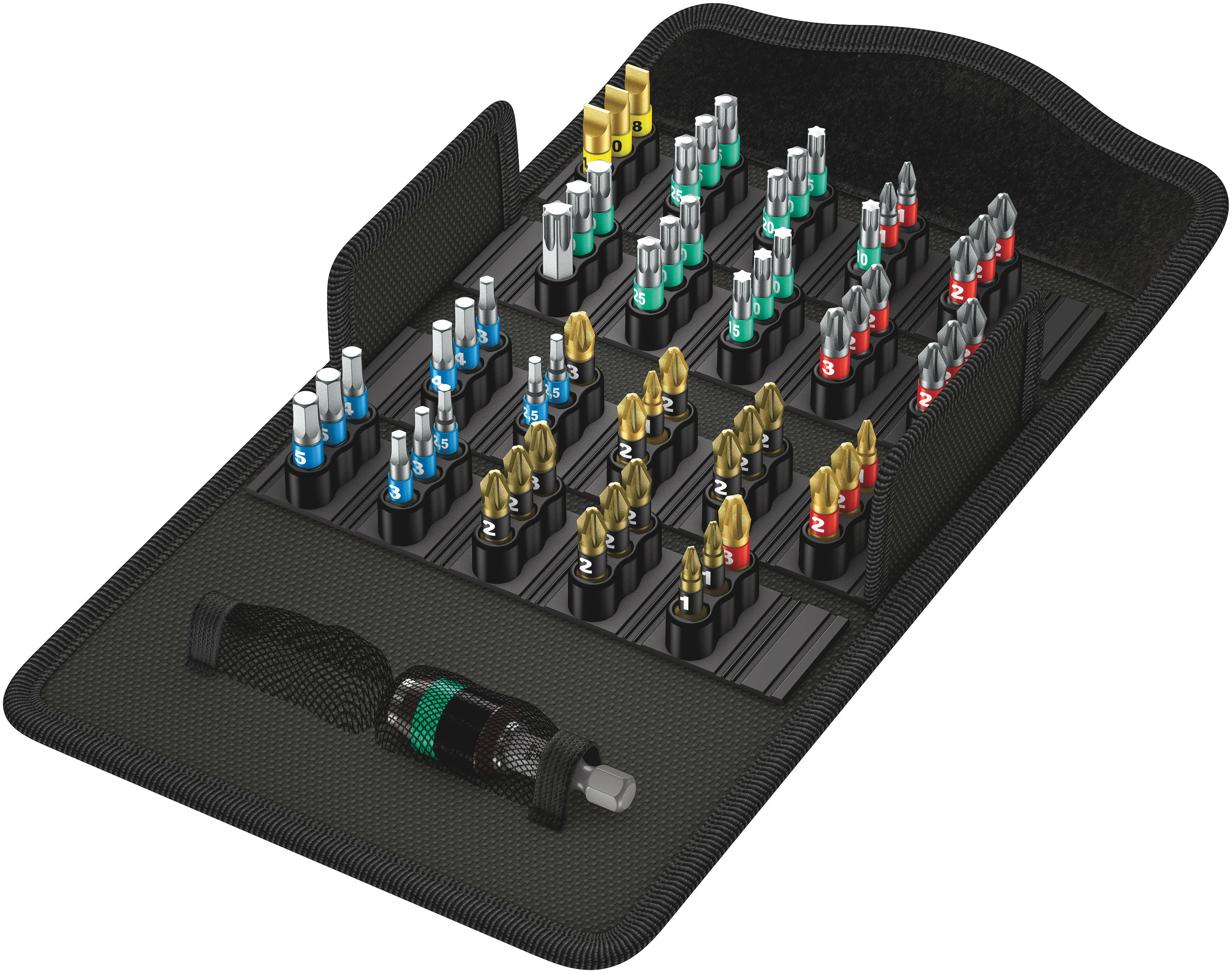 Wera Impact Bit Set 61 Pieces, Hexagon, Phillips, Pozidriv, Slotted, Torx