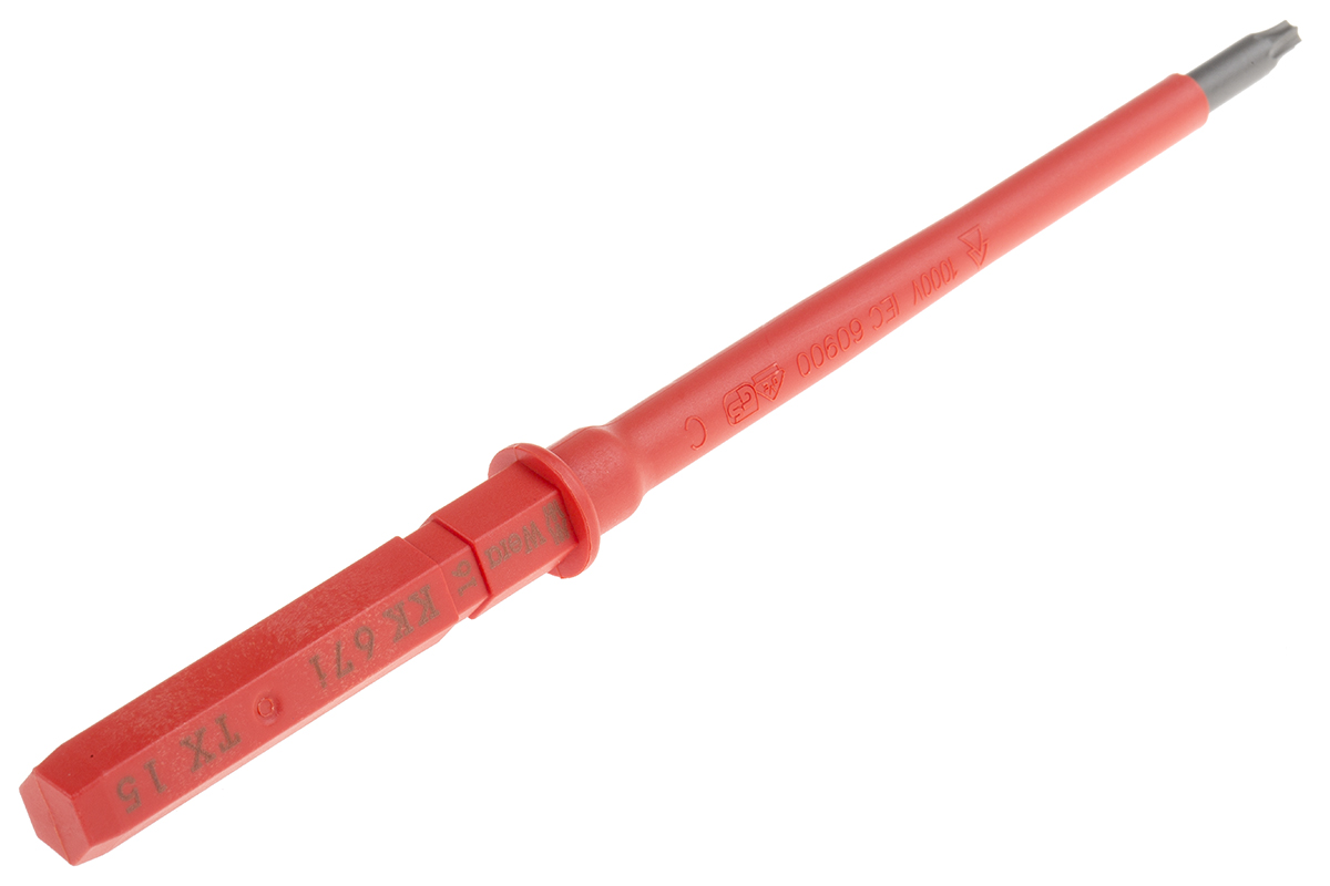 Wera Torx Insulated Screwdriver Blade, T15 Tip, 154 mm Blade, VDE/1000V