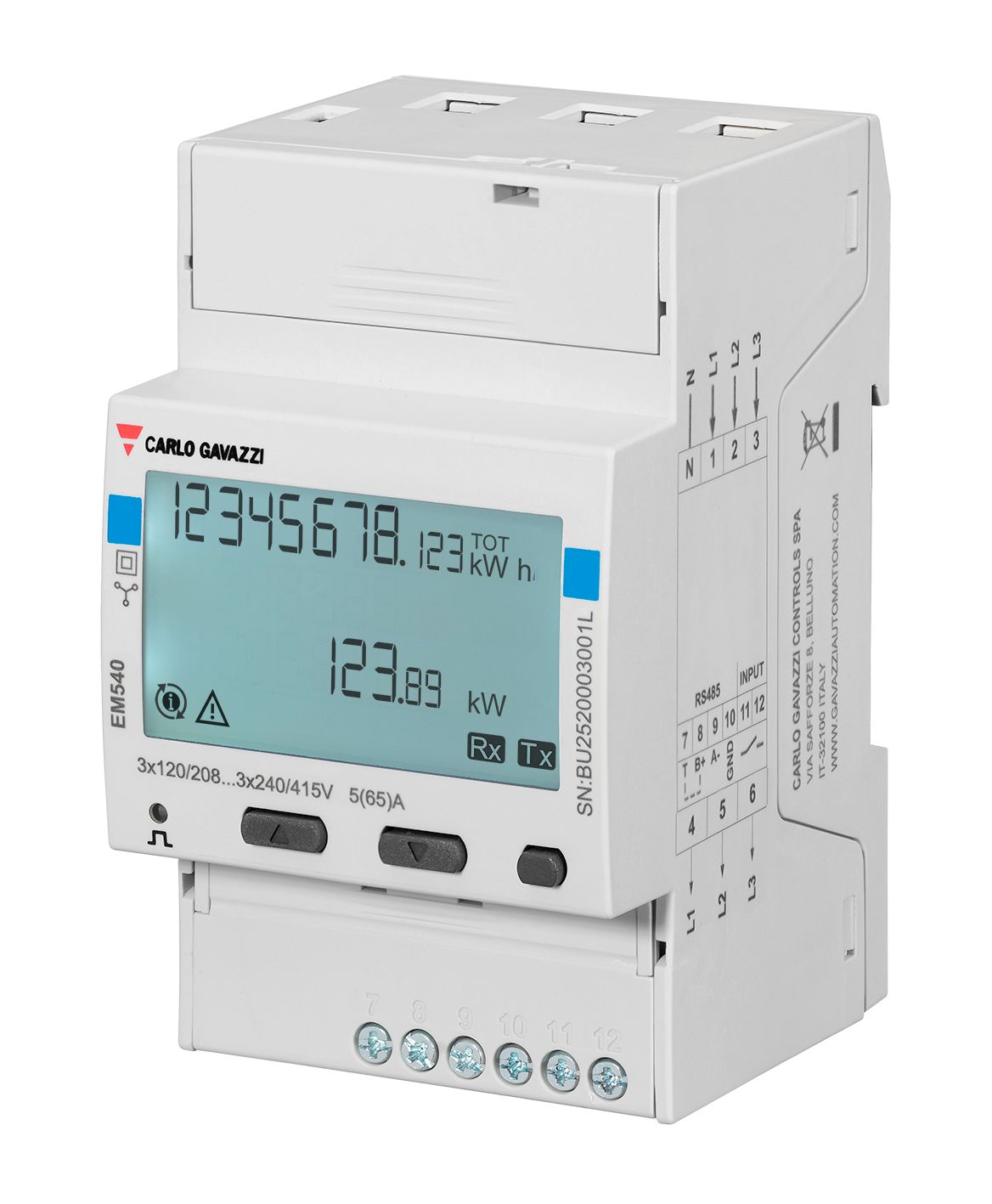 Carlo Gavazzi 3 Phase Backlit LCD Energy MeterEnergy Meter