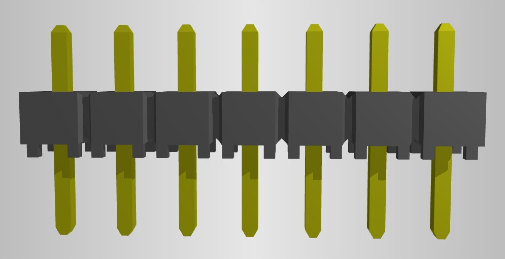 Samtec TSW Series Straight Through Hole Pin Header, 7 Contact(s), 2.54 mm Pitch, 1 Row, Unshrouded