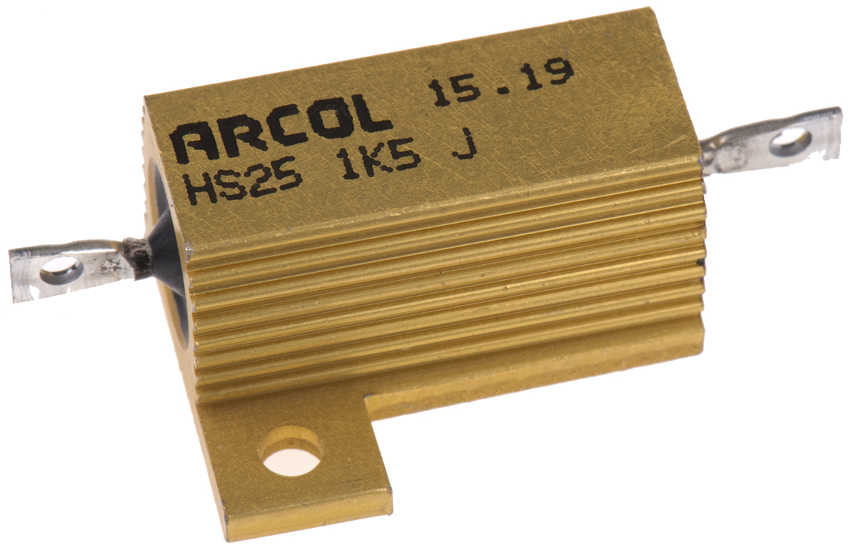 Arcol, 1.5kΩ 25W Wire Wound Chassis Mount Resistor HS25 1K5 J ±5%