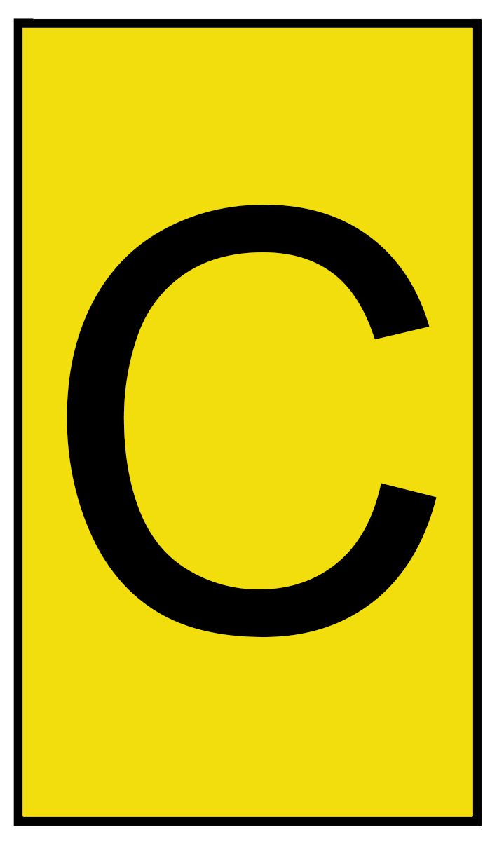 HellermannTyton Ovalgrip Slide On Cable Markers, Black on Yellow, Pre-printed "C", 1.7 → 3.6mm Cable, 901-10656