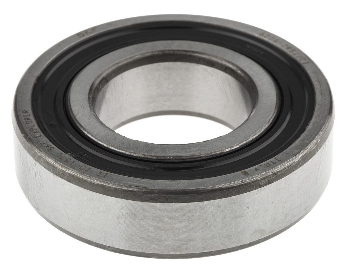 SKF 6206-2RS1/C3 1 Row Ball Bearing - 30 mm ID, 62 mm OD