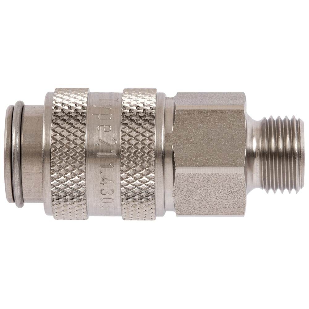 Legris 304 Stainless Steel Female Pneumatic Quick Connect Coupling, 1/8 in Male 16mm Female Thread