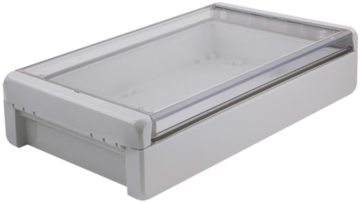 Bopla Bocube Series Light Grey Polycarbonate V0 Enclosure, IP66, IP68, IK07, Transparent Lid, 271 x 170 x 60mm
