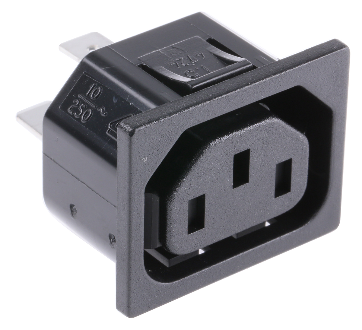 Schurter C13 Snap-In IEC Connector Socket, 15A, 250 V