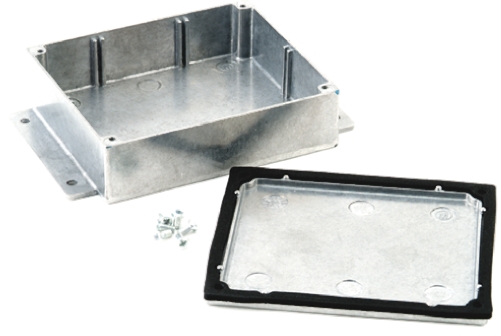Deltron 483 Series Silver Die Cast Aluminium Enclosure, IP66, IP67, IP68, Flanged, Silver Lid, 114.3 x 35.15 x 30.5mm