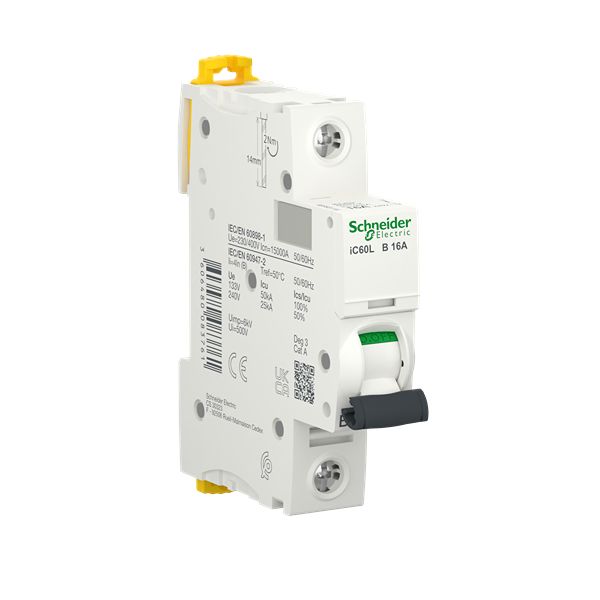 Schneider Electric Acti9 A9F MCB, 1P, 16A Curve B, 230V AC, 72V DC, 15 kA Breaking Capacity
