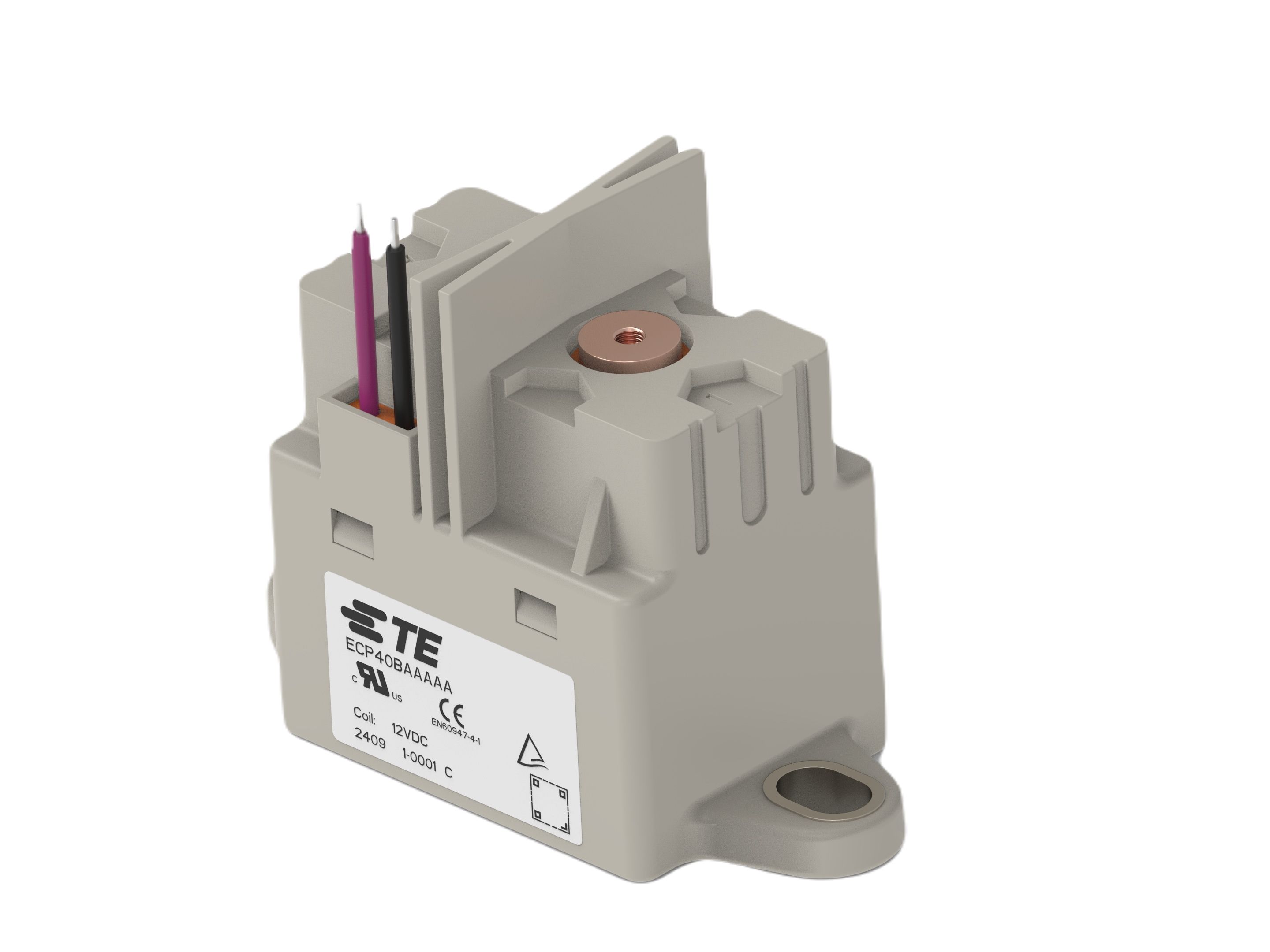 TE Connectivity ECP40B Contactor, 12 V dc Coil, 1-Pole, 40 A, 3 W, 1NO, 1.5 kV dc