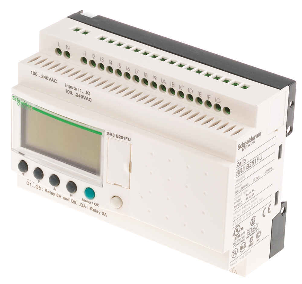 Schneider Electric Zelio Logic 2 Series PLC CPU for Use with Zelio 2, Relay Output, 16 (Digital)-Input, Analogue,