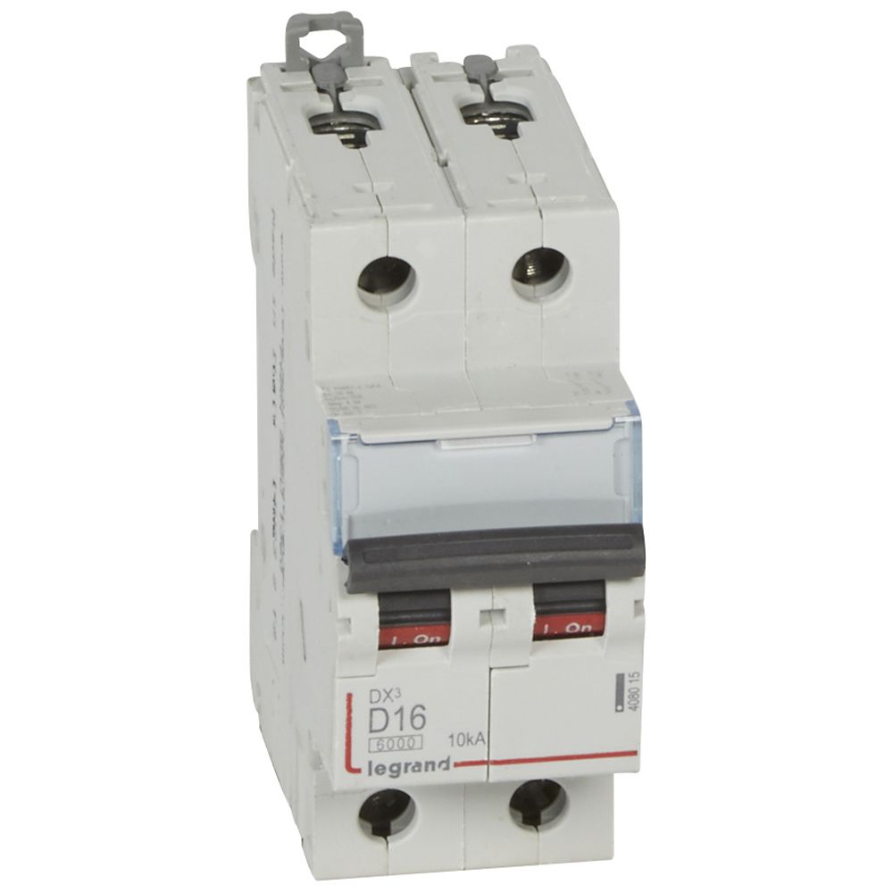 Legrand Circuit Breaker, 2P, 16A Curve D, 400V AC, 10 kA Breaking Capacity