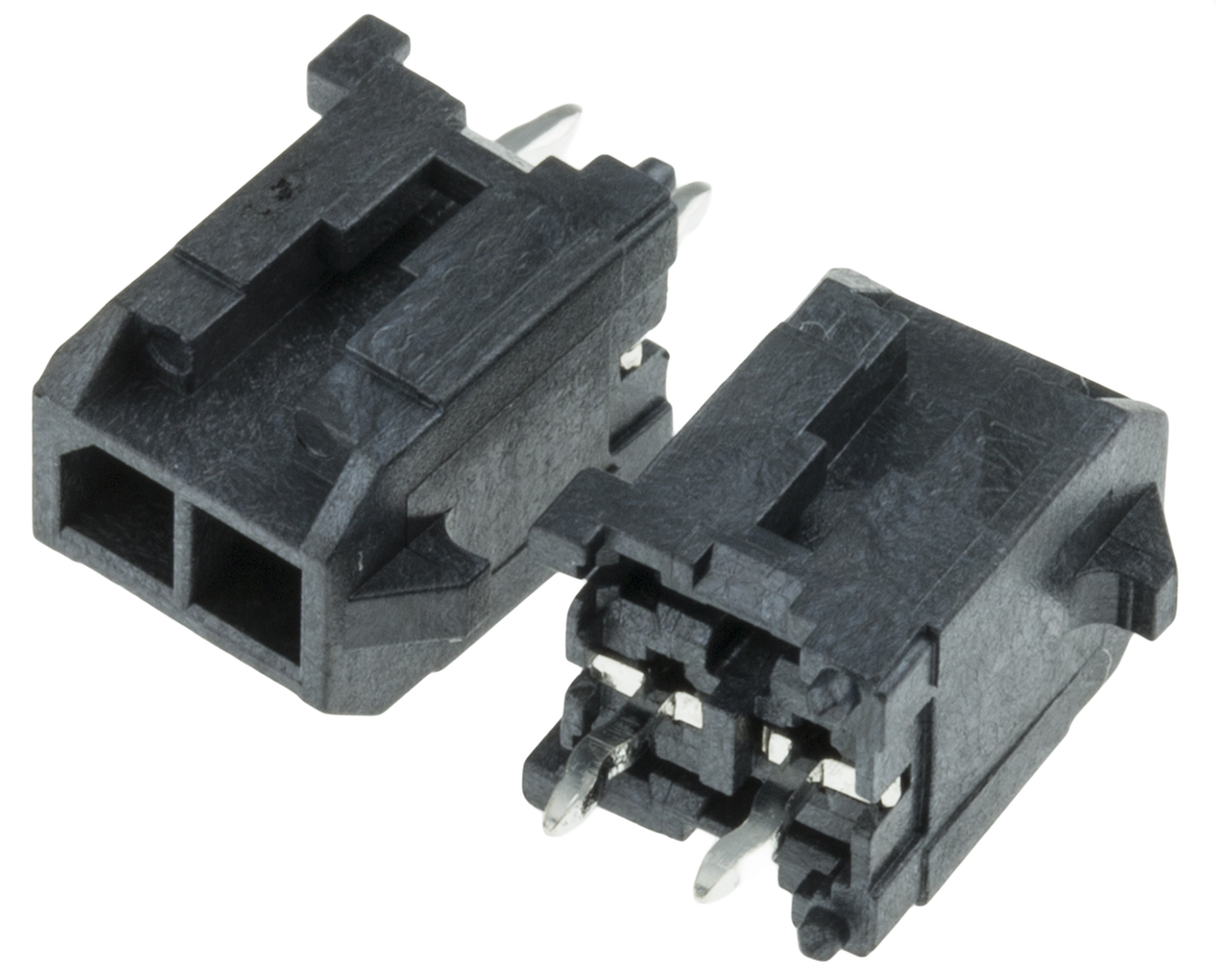 Molex Micro-Fit 3.0 Series Straight Through Hole PCB Header, 2 Contact(s), 3 mm Pitch, 2 Row, Shrouded