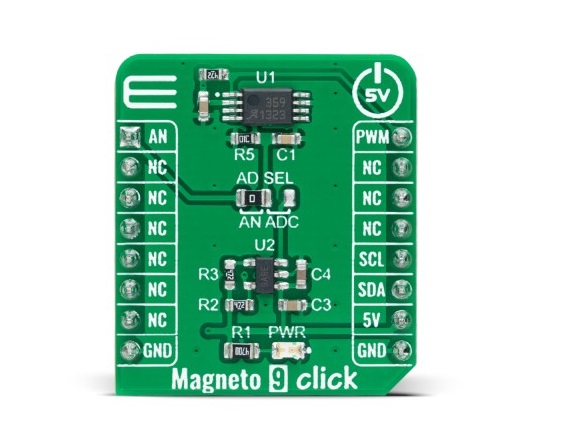 MikroElektronika Magneto 9 Click Hall Effect Sensor Add On Board for A1359 MikroBus