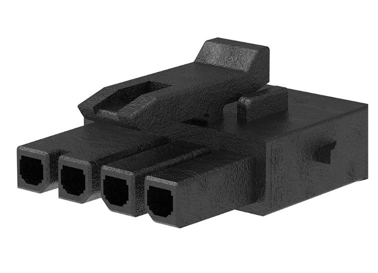 Molex, 215759-1004 Receptacle Crimp Connector Housing, 3mm Pitch, 4 Way, 1 Row Horizontal