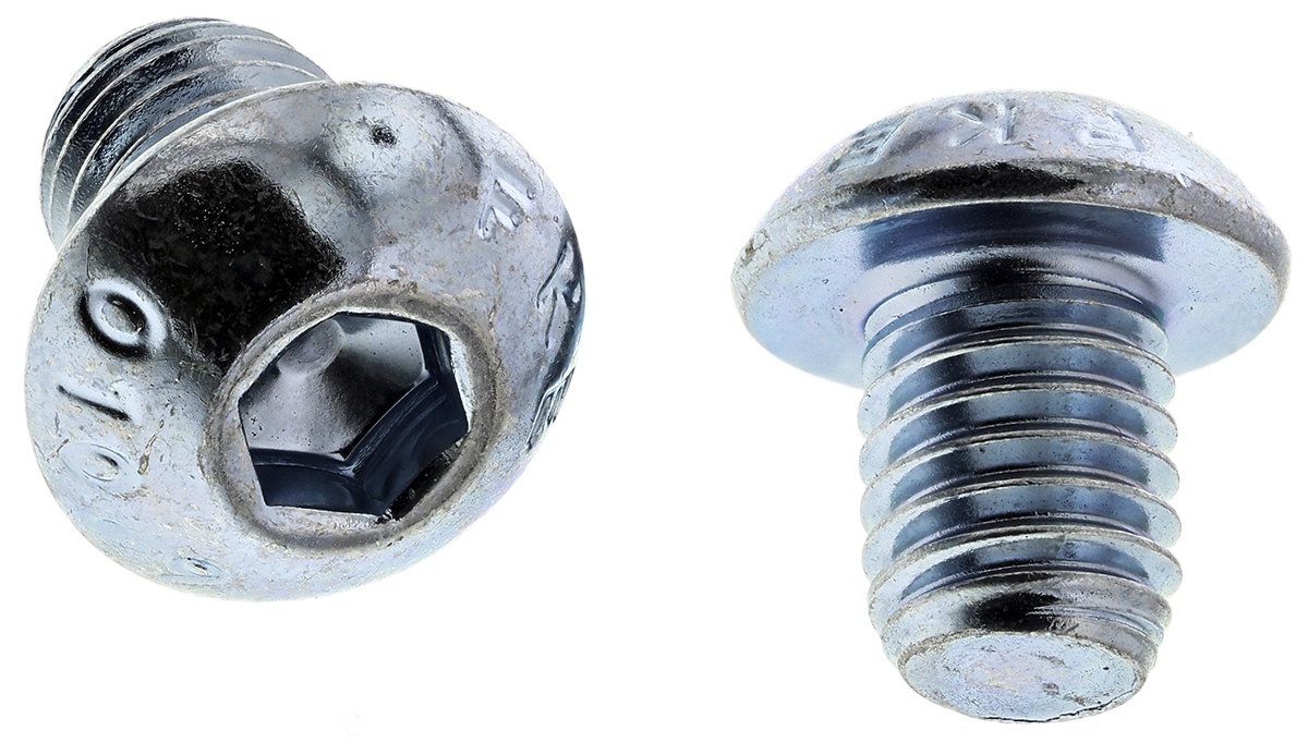 RS PRO Bright Zinc Plated Steel Hex Socket Button Screw, ISO 7380, M8 x 10mm