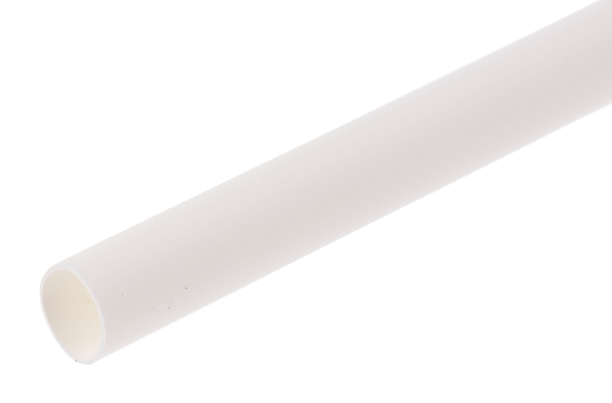 RS PRO Heat Shrink Tubing, White 3.2mm Sleeve Dia. x 1.2m Length 2:1 Ratio