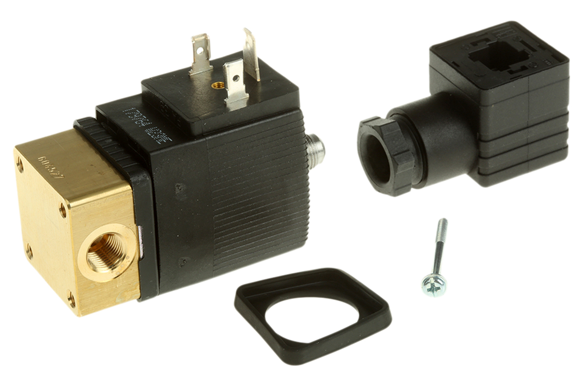 Burkert Solenoid Valve 125335, 3 Port, NC, 110 V ac 3.18 mm, 3.18 mm