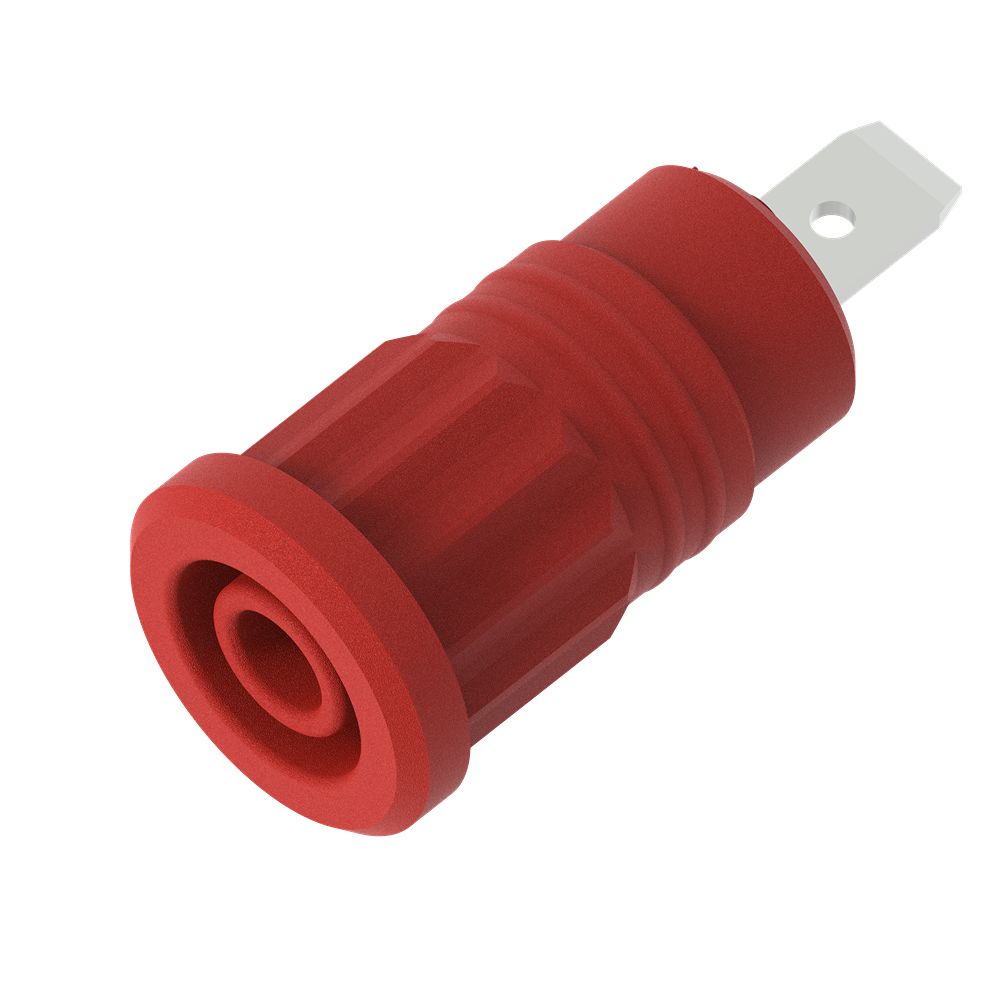 Electro PJP Red Female Banana Socket, 4 mm Connector, Press Fit Termination, 36A, 1kV, Nickel Plating