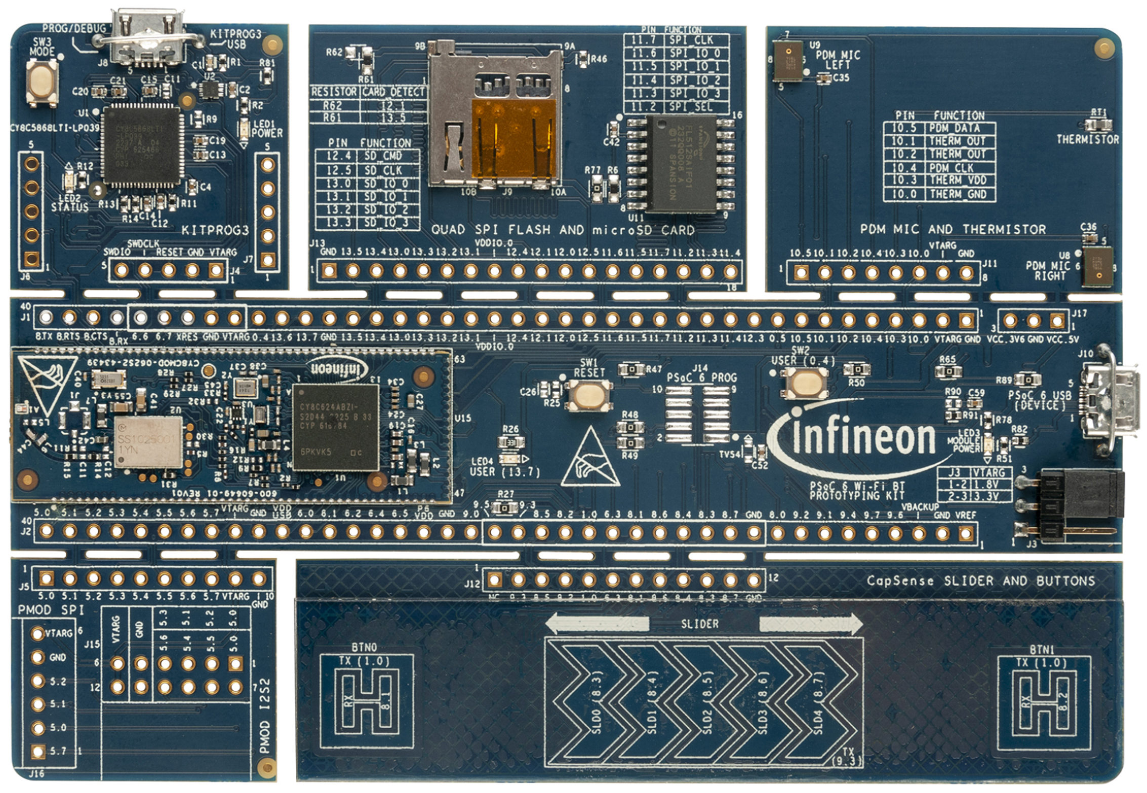 Infineon CY8CPROTO-062S2-43439 Evaluation Board for PSoC 62S2 WiFi Bluetooth