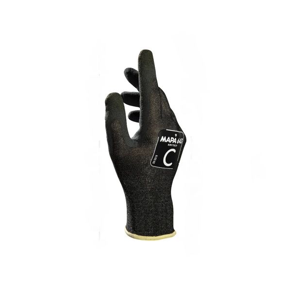 Mapa KRYTECH 643 Black High Density Polyethylene, Polyamide, Spandex Glove, Size 11, Nitrile Coating