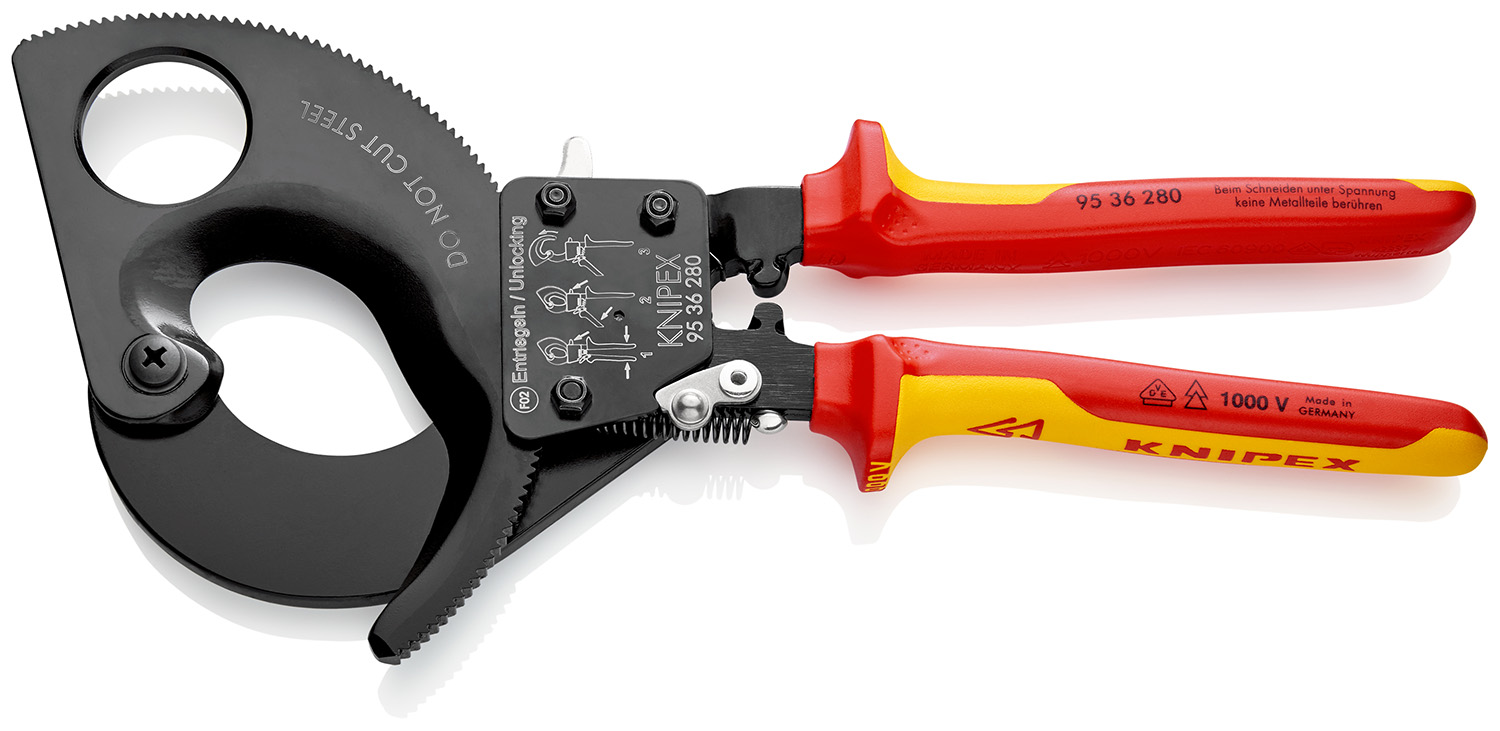 Knipex Knipex VDE/1000V Insulated Ratchet Cable Cutters