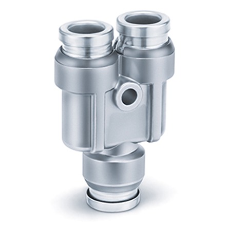 SMC KQB2 Series Union Y, Push In 8 mm to Push In 8 mm, Tube-to-Tube Connection Style